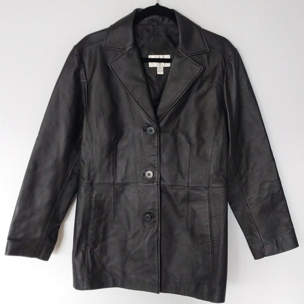 Worthington Y2K Genuine Nappa Leather 3 Button Mid Length Lined Jacket NWOT